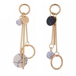 Длинные серьги круги Черное и белое lan-2972