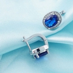 Сережки з цирконом Овал