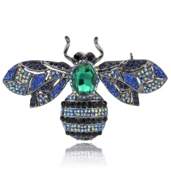 Брошь Пчела кристалл
