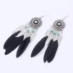 Серьги перья Этно стиль ловец снов