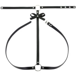 Кожаный чокер с поясом на тело Бант lan-3104