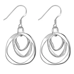 Набор украшений фактурные кольца посеребренные: кулон и серьги lan-2863