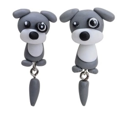 Серьги гвоздики Собачка