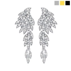 Длинные серьги с камнями Кристальное крыло