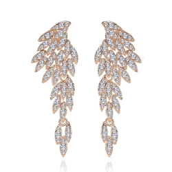 Длинные серьги с камнями Кристальное крыло