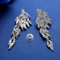 Длинные серьги с камнями Кристальное крыло