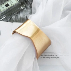 Широкий металлический женский браслет изгибы lan-2867