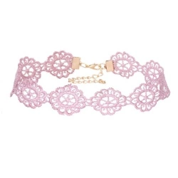 Чокер мереживний lan-308 рожевого кольору.