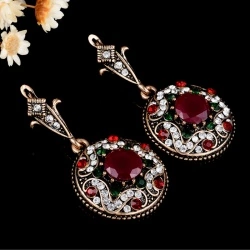 Серьги подвески с рубином Хатидже