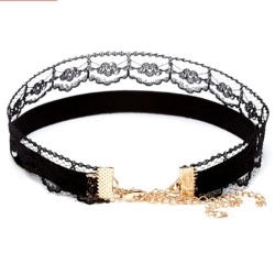 Чокер на шию чорного кольору lan-310 набір з 2 шт.