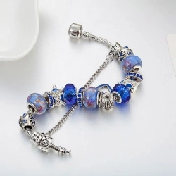 Браслет в стиле пандора Синее сердце lan-3113