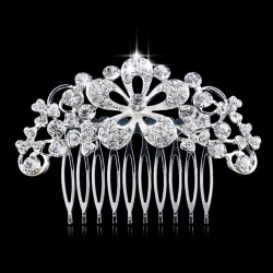 Гребінець для волосся Квітка з кристалами