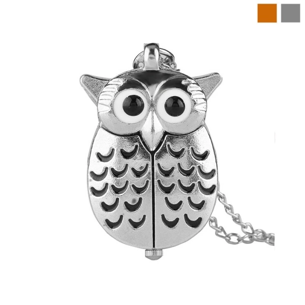Годинник кулон на ланцюжку Сова з розсувними крилами