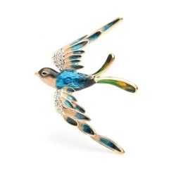 Брошь ласточка Бриз