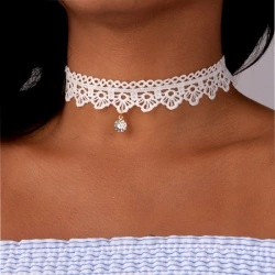 Чокер мереживний lan-313 білого кольору