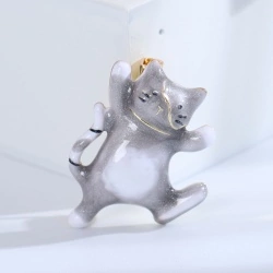 Брошь игривый котик lan-2774