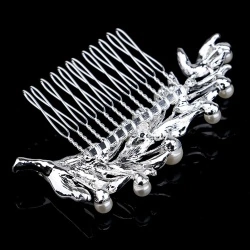 Гребінь для волосся Гілочка з кристалами та перлинами