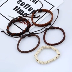 Шкіряний браслет Плетіння (набір із 5 штук)