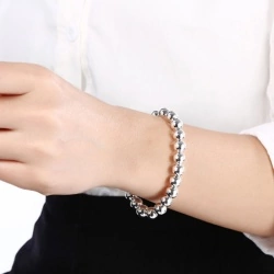 Серебряный браслет Шар из круглых бусин