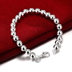 Серебряный браслет Шар из круглых бусин