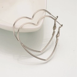 Серьги кольца тонкое Сердце