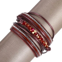 Довгий жіночий шкіряний браслет Неллі