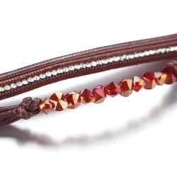 Довгий жіночий шкіряний браслет Неллі