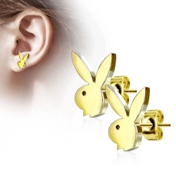 Серьги гвоздики из стали Spikes Playboy Bunny
