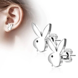 Серьги гвоздики из стали Spikes Playboy Bunny