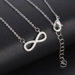 Кулон из стали Бесконечность с цирконом