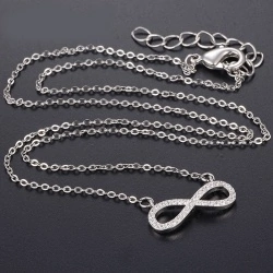 Кулон из стали Бесконечность с цирконом