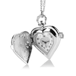 Часы кулон на цепочке Сердце