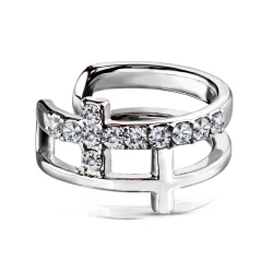 Кафф без прокола Spikes Double Cross EC19424