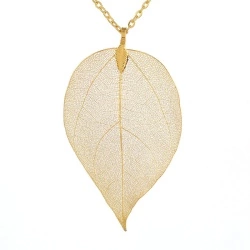 Кулон с цепочкой Ажурный лист