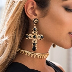 Сережки Хрести Bohemian Large