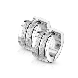 Серьги кольца из стали Spikes Grooved Line SE3563