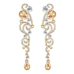 Серьги с кристаллами элегантный завиток