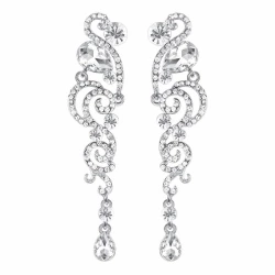 Серьги с кристаллами элегантный завиток