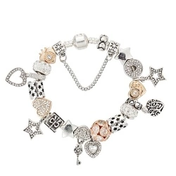 Браслет в стиле пандора Звезды и сердце