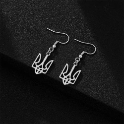 Серьги подвески из нержавеющей стали Герб Украины lan-2982