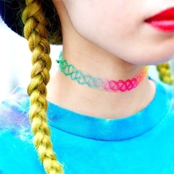 Чокер резинка на шею разноцветная lan-322