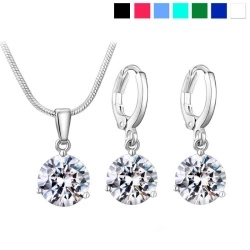 Набор украшений: кулон и серьги Циркон