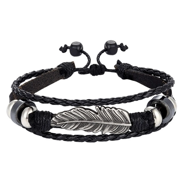 Шкіряний браслет із Пером