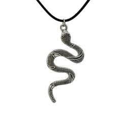 Кулон Змея на черном шнурке