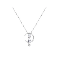 Цепочка с кулоном кошечка на месяце