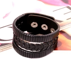 Широкий кожаный браслет lan – 142