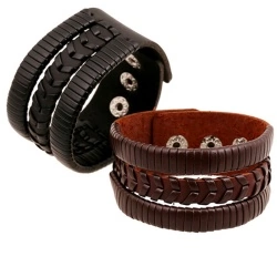 Широкий кожаный браслет lan – 142