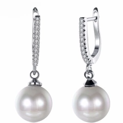 Сережки підвіски срібні Перлина