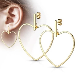 Серьги подвески из стали Spikes Сердце SE3787