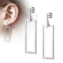 Серьги подвески из стали Spikes Прямоугольник SE3788